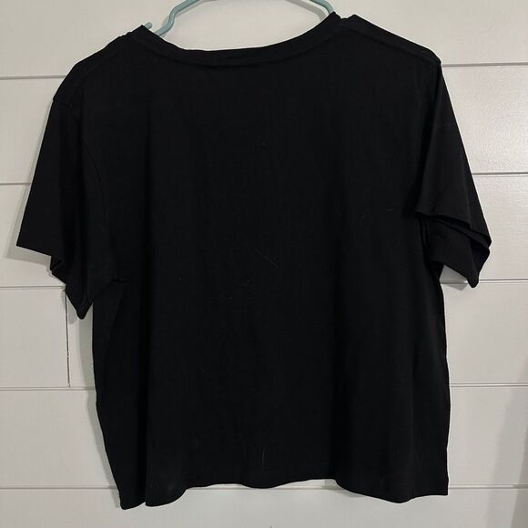 Athleta Women’s Short Sleeve Cropped T-Shirt Medium Black Unstoppable - Picture 3 of 3